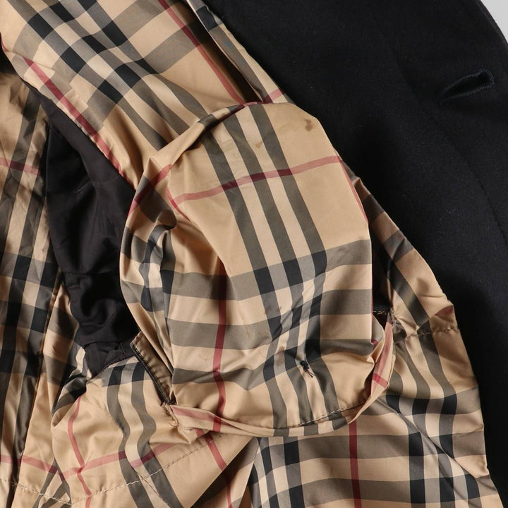 Burberry's wool half coat, men's size XL wool black type Vintage Second Hand