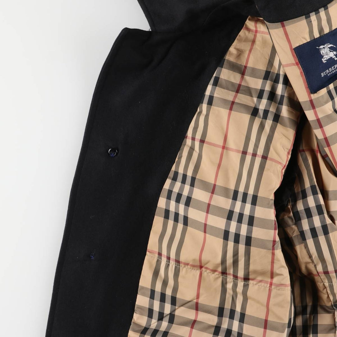Burberry's wool half coat, men's size XL wool black type Vintage Second Hand