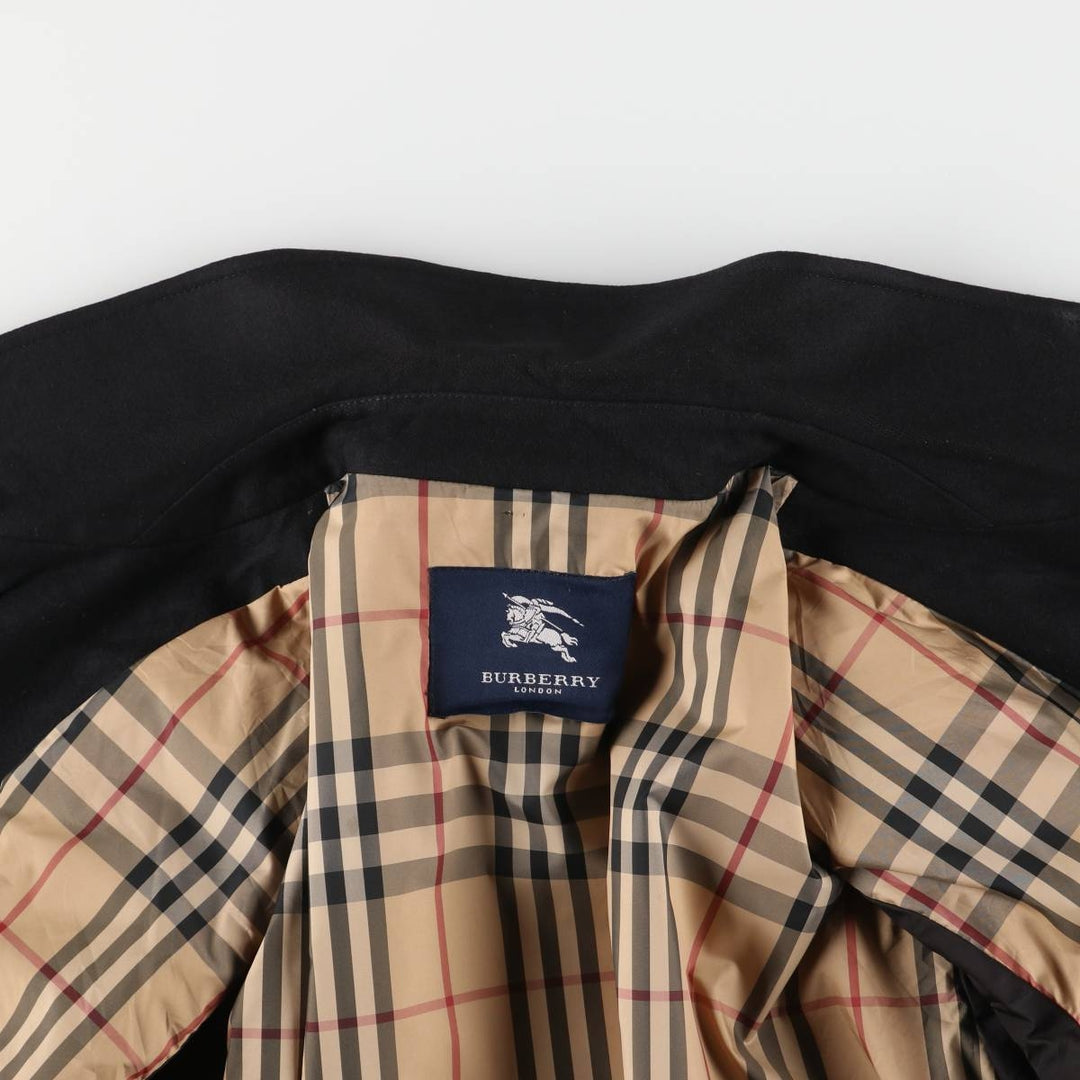 Burberry's wool half coat, men's size XL wool black type Vintage Second Hand
