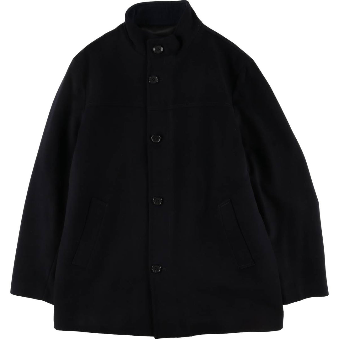 Burberry's wool half coat, made in Spain, size L wool navy blue type Vintage Second Hand