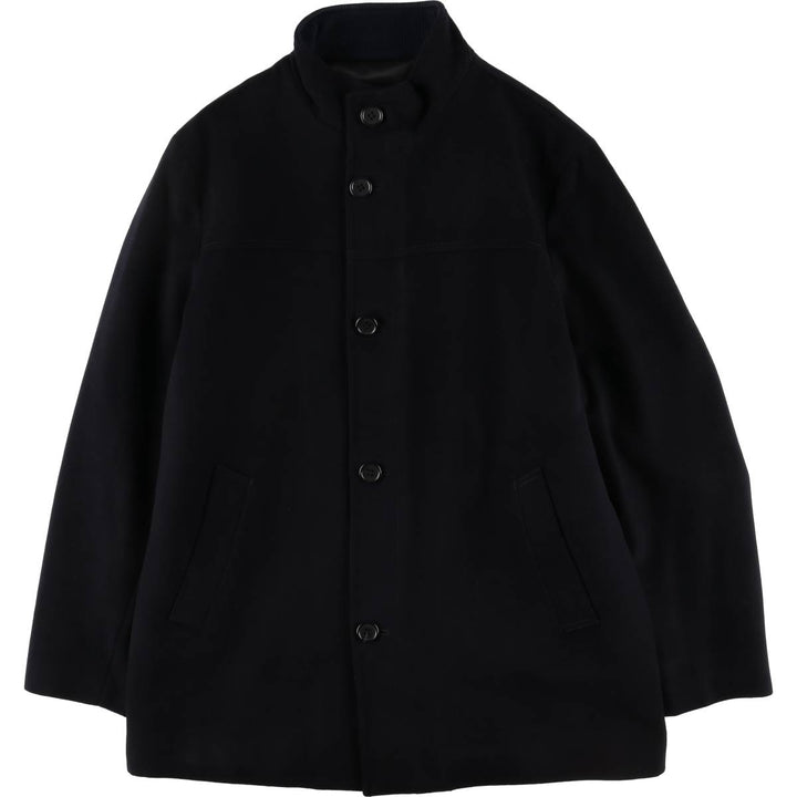 Burberry's wool half coat, made in Spain, size L wool navy blue type Vintage Second Hand