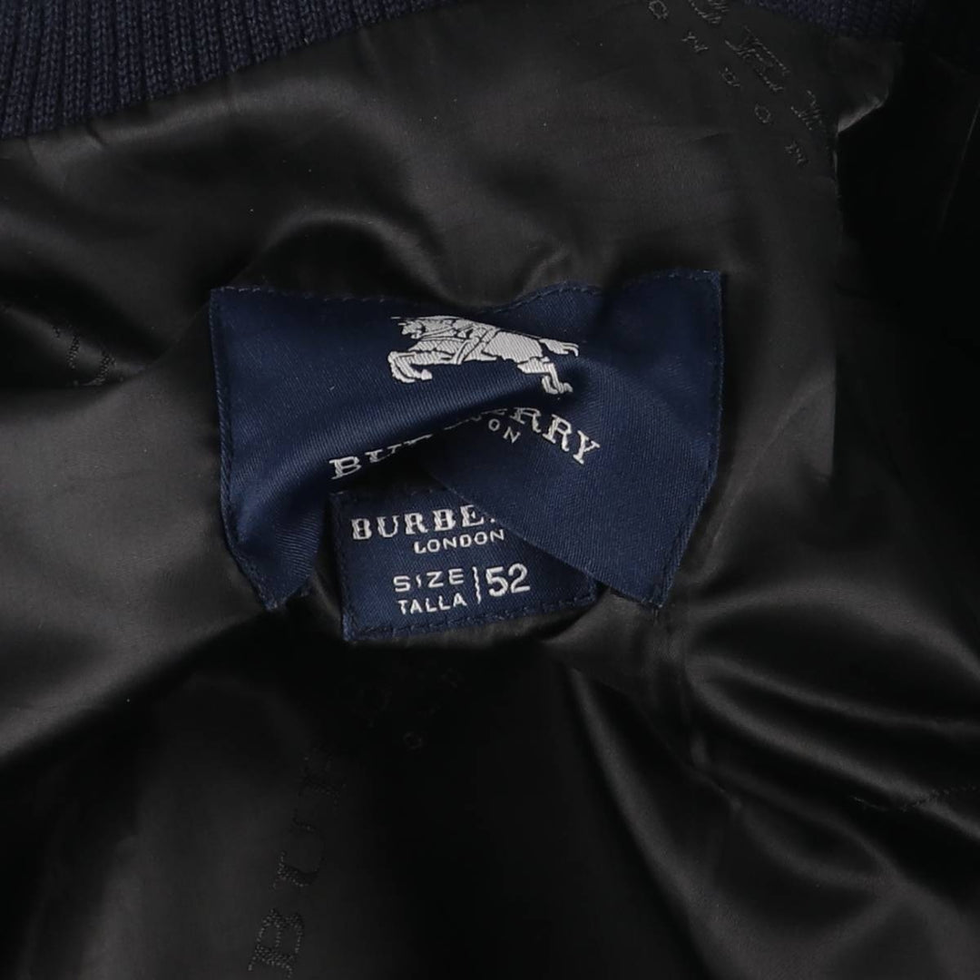 Burberry's wool half coat, made in Spain, size L wool navy blue type Vintage Second Hand