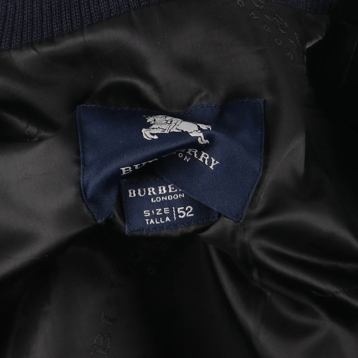 Burberry's wool half coat, made in Spain, size L wool navy blue type Vintage Second Hand