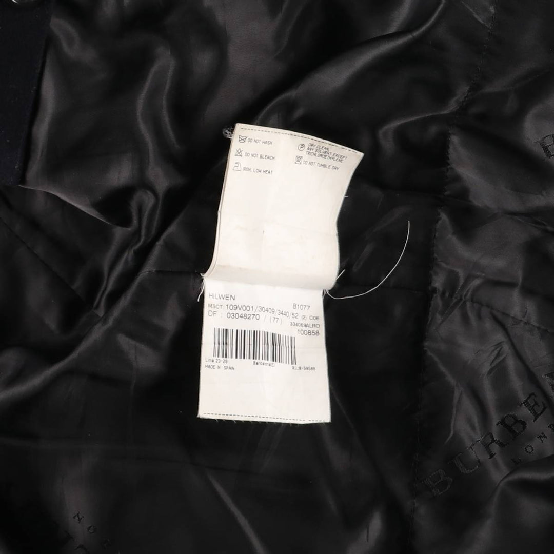 Burberry's wool half coat, made in Spain, size L wool navy blue type Vintage Second Hand