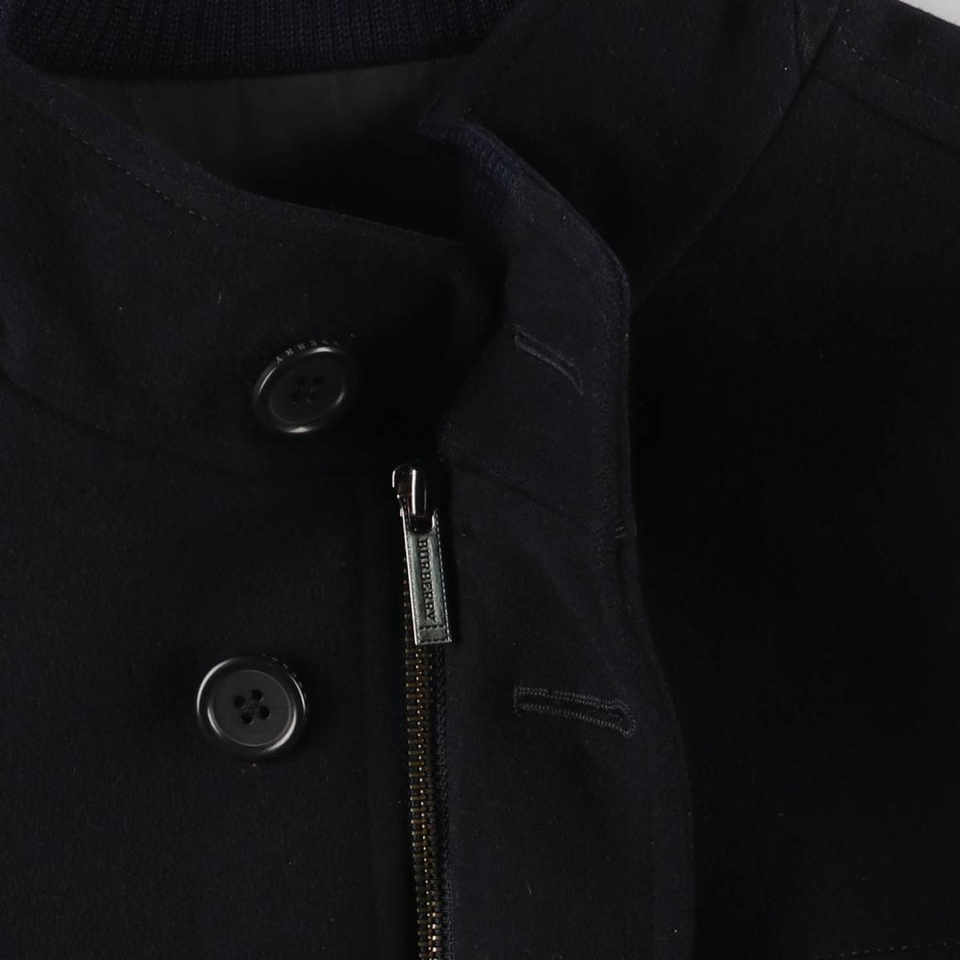 Burberry's wool half coat, made in Spain, size L wool navy blue type Vintage Second Hand