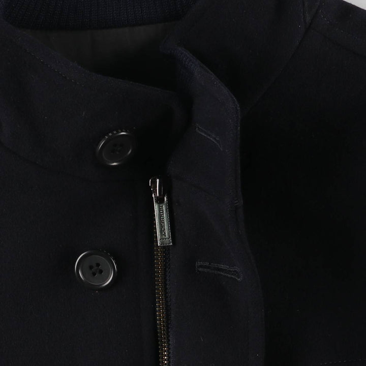 Burberry's wool half coat, made in Spain, size L wool navy blue type Vintage Second Hand