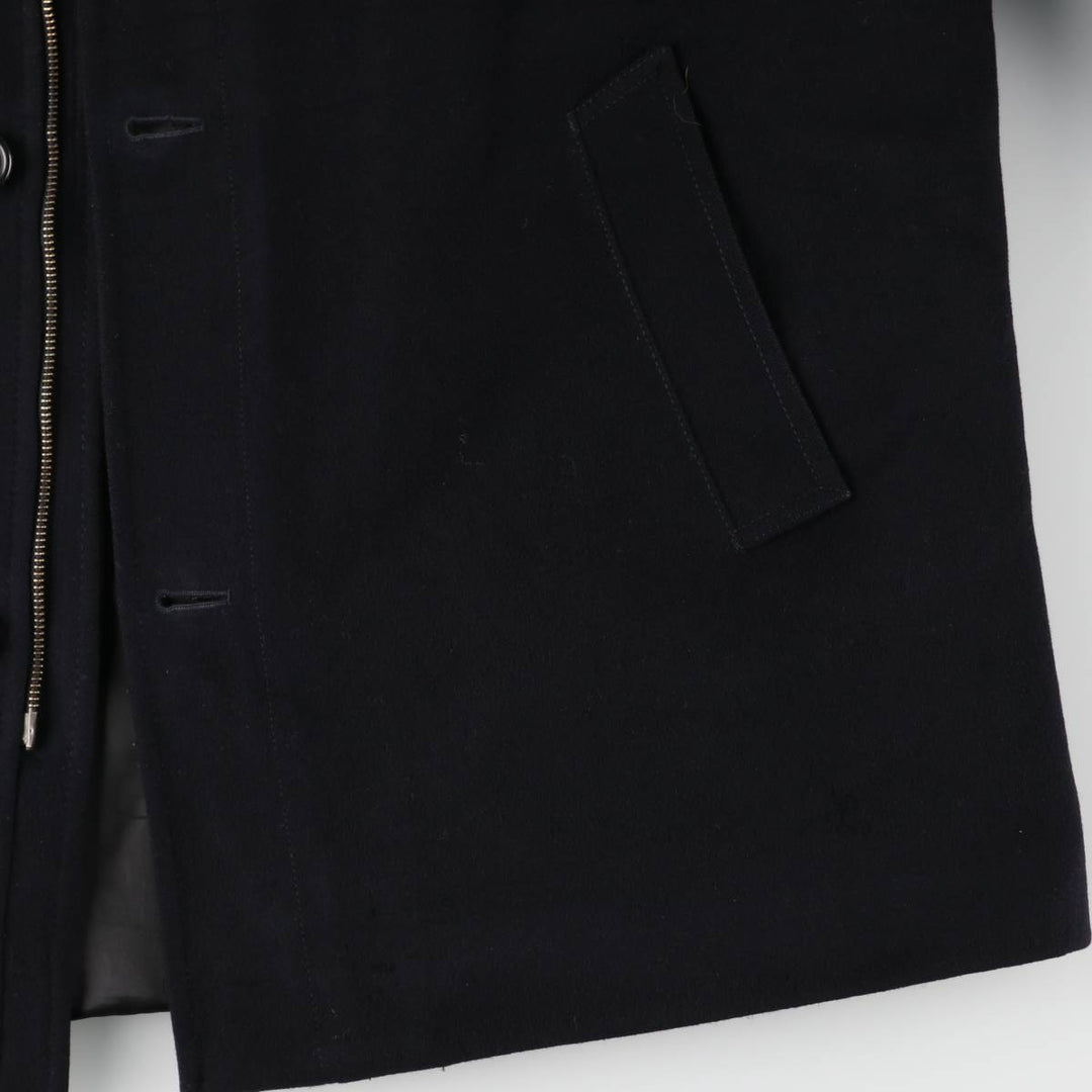 Burberry's wool half coat, made in Spain, size L wool navy blue type Vintage Second Hand