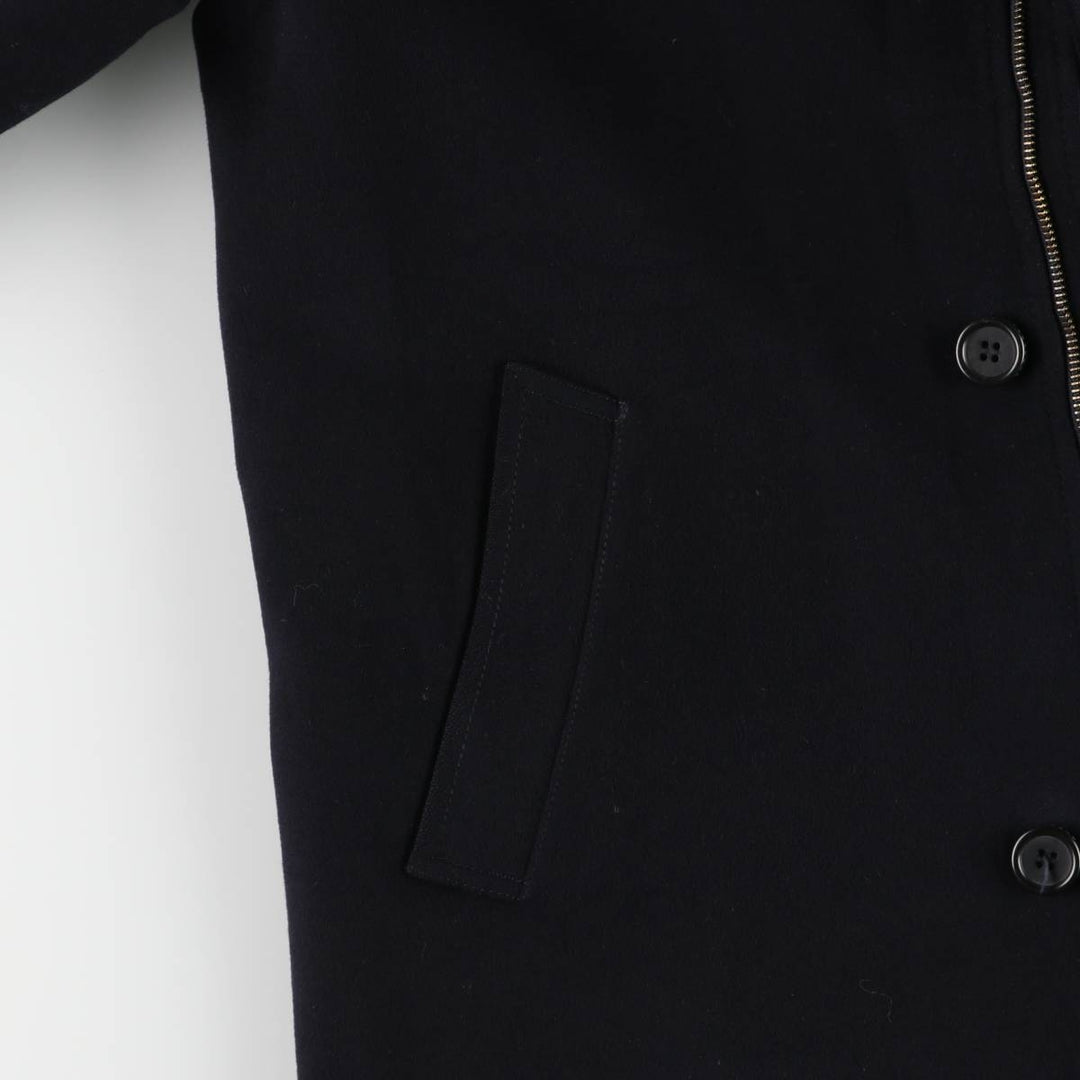 Burberry's wool half coat, made in Spain, size L wool navy blue type Vintage Second Hand