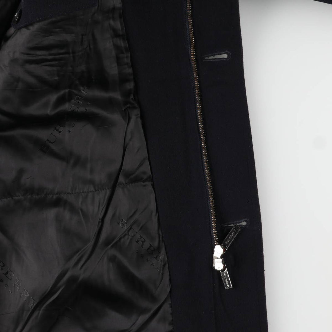 Burberry's wool half coat, made in Spain, size L wool navy blue type Vintage Second Hand