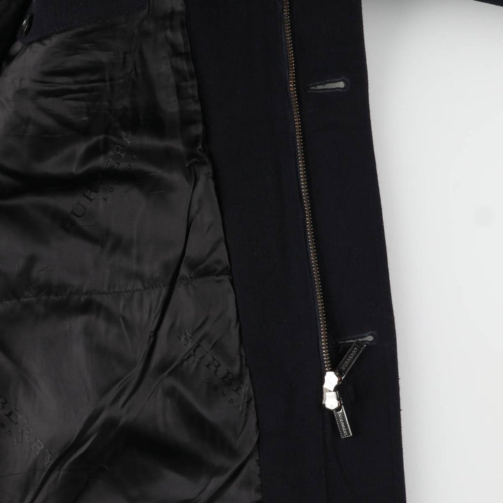 Burberry's wool half coat, made in Spain, size L wool navy blue type Vintage Second Hand