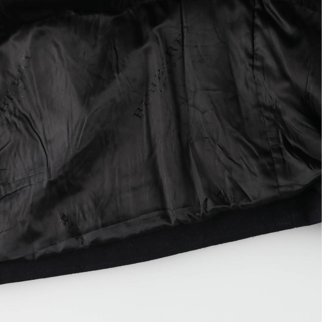 Burberry's wool half coat, made in Spain, size L wool navy blue type Vintage Second Hand