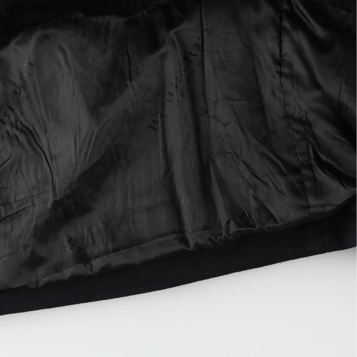 Burberry's wool half coat, made in Spain, size L wool navy blue type Vintage Second Hand