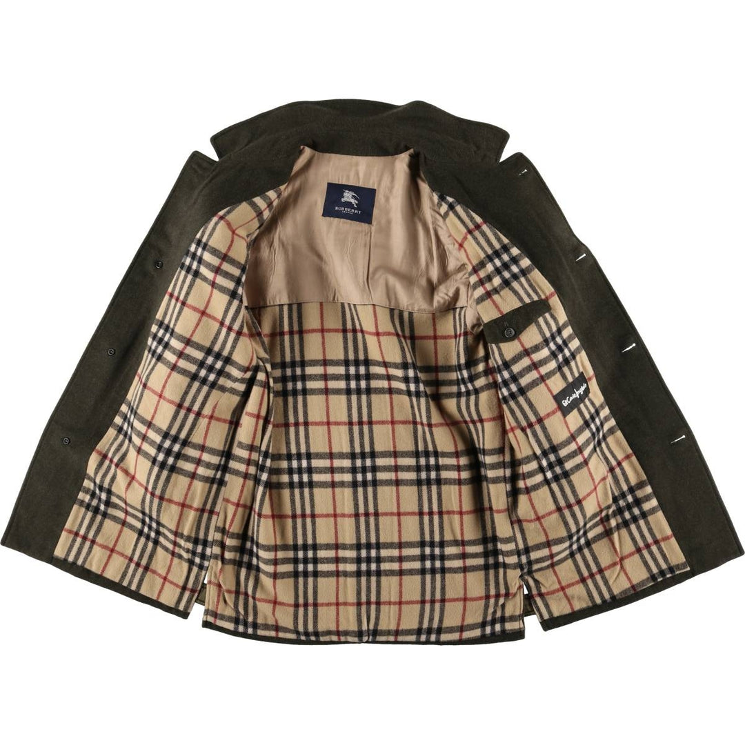 Burberry's BURBERRY LONDON wool half coat, men's size L wool Green type dark green Vintage Second Hand