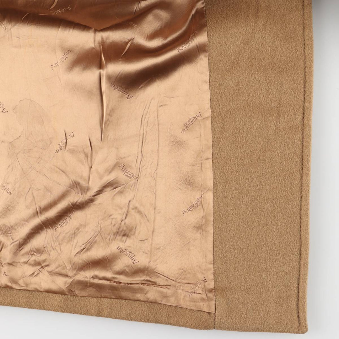 Aquascutum wool long coat, made in the UK, men's size XL Lamb wool beige type brown Vintage Second Hand