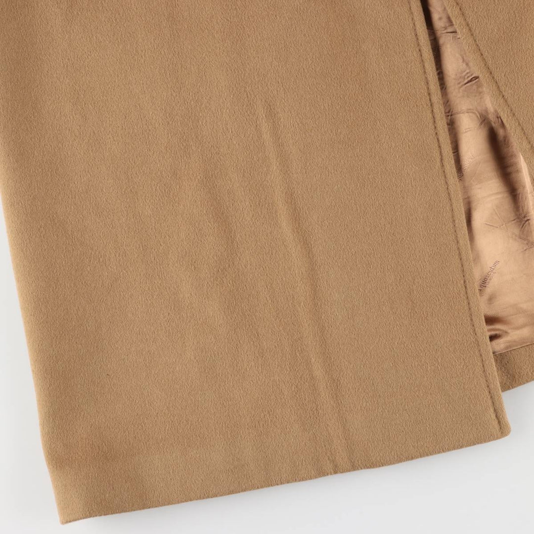 Aquascutum wool long coat, made in the UK, men's size XL Lamb wool beige type brown Vintage Second Hand