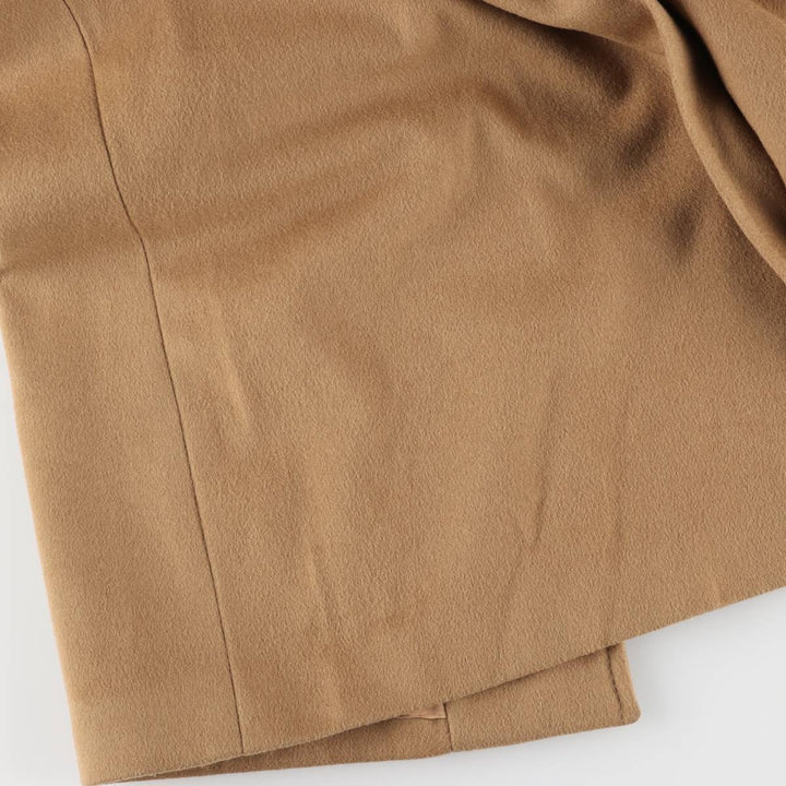 Aquascutum wool long coat, made in the UK, men's size XL Lamb wool beige type brown Vintage Second Hand