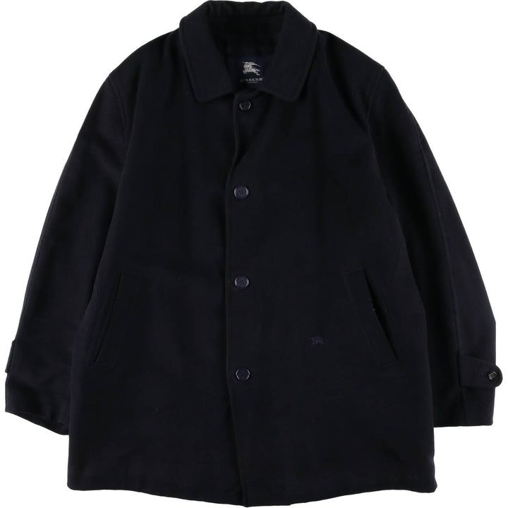 Burberry's wool half coat, made in Spain, size 5 (men's size L) wool navy blue type Vintage Second Hand