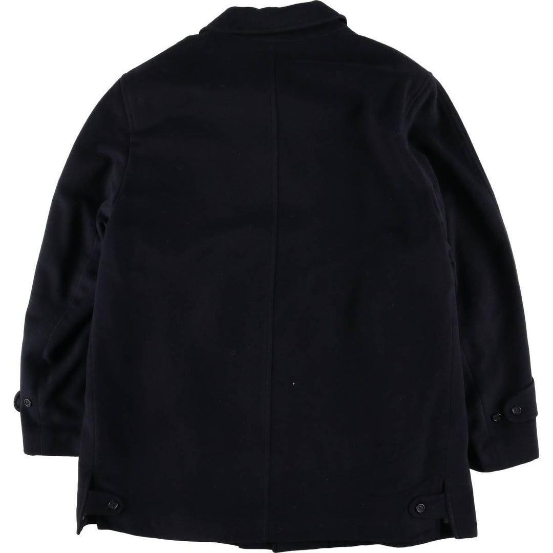 Burberry's wool half coat, made in Spain, size 5 (men's size L) wool navy blue type Vintage Second Hand