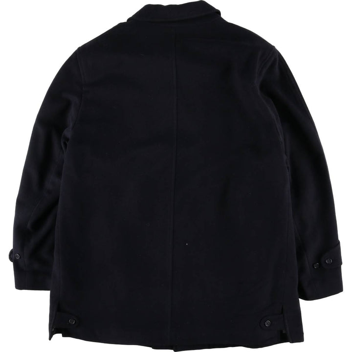 Burberry's wool half coat, made in Spain, size 5 (men's size L) wool navy blue type Vintage Second Hand