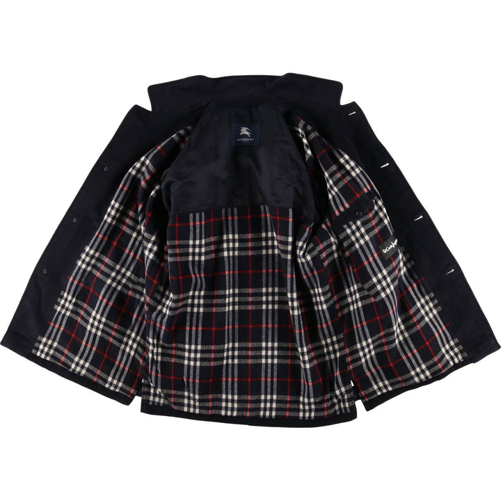 Burberry's wool half coat, made in Spain, size 5 (men's size L) wool navy blue type Vintage Second Hand