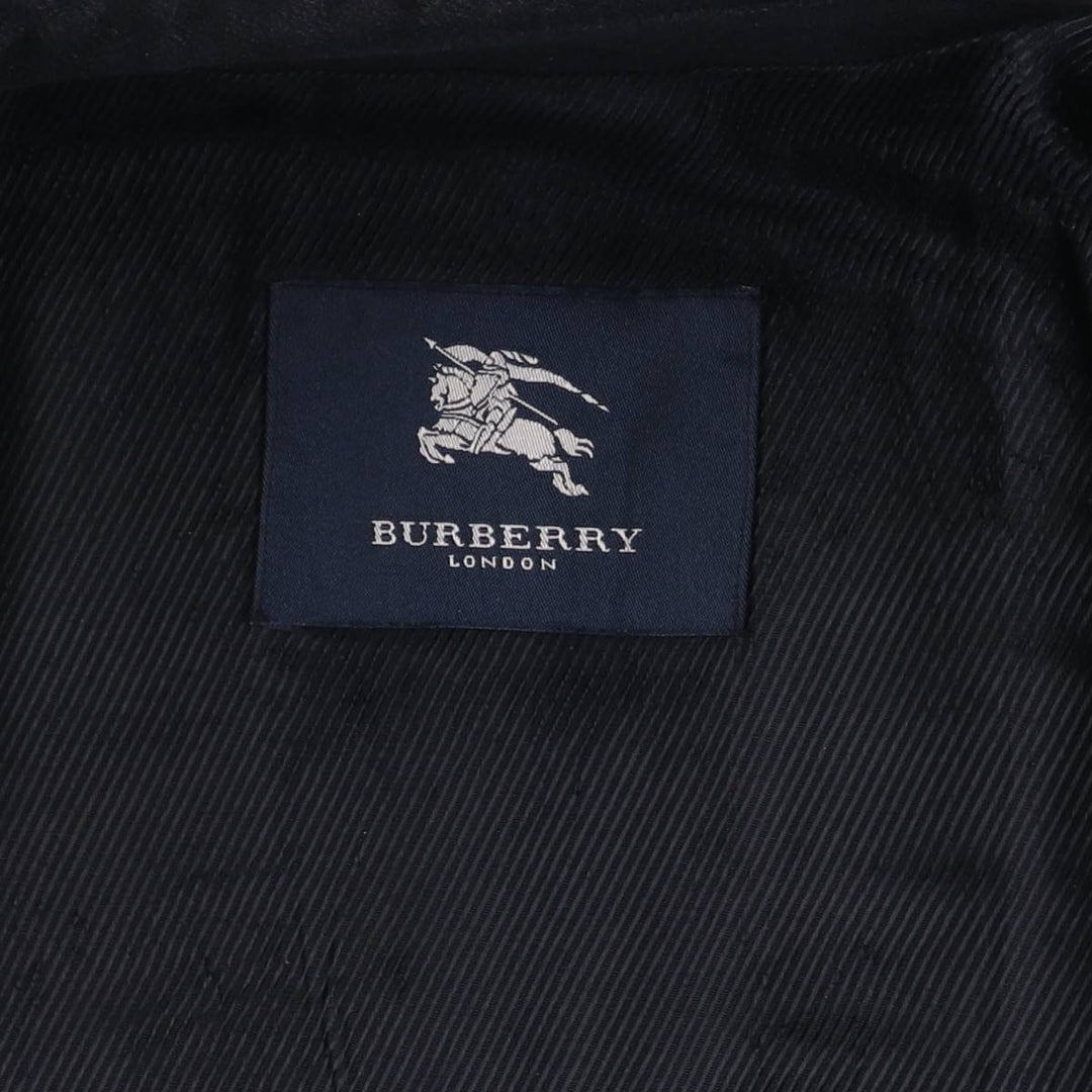 Burberry's wool half coat, made in Spain, size 5 (men's size L) wool navy blue type Vintage Second Hand