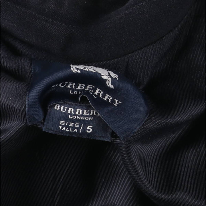 Burberry's wool half coat, made in Spain, size 5 (men's size L) wool navy blue type Vintage Second Hand