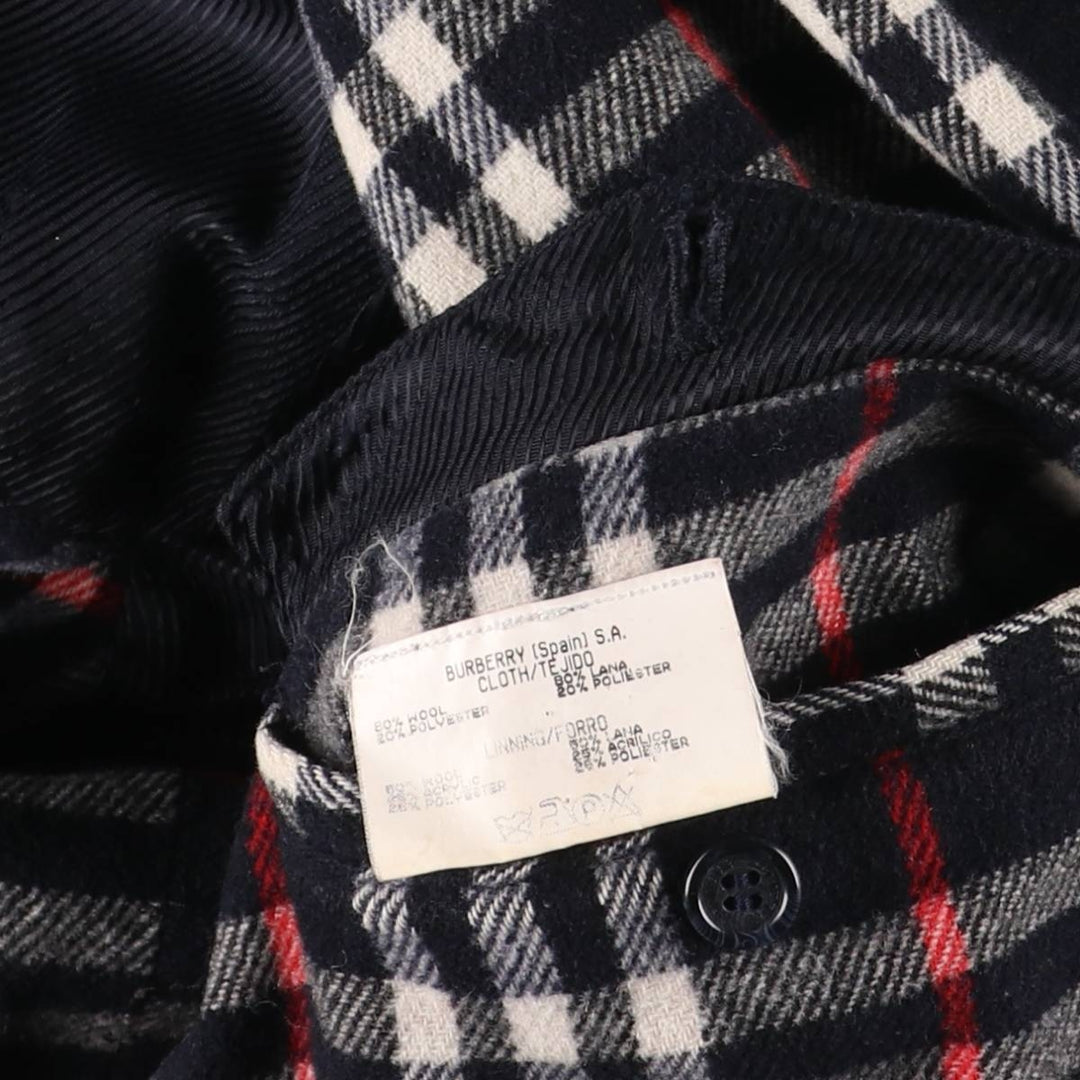 Burberry's wool half coat, made in Spain, size 5 (men's size L) wool navy blue type Vintage Second Hand