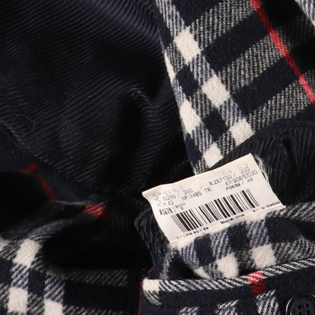 Burberry's wool half coat, made in Spain, size 5 (men's size L) wool navy blue type Vintage Second Hand