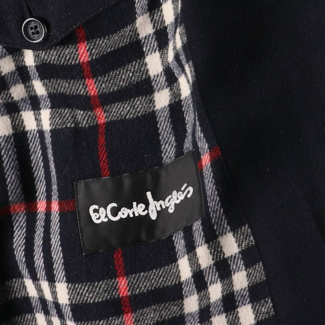 Burberry's wool half coat, made in Spain, size 5 (men's size L) wool navy blue type Vintage Second Hand