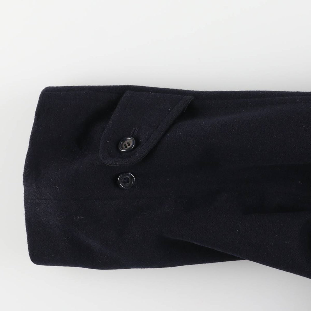 Burberry's wool half coat, made in Spain, size 5 (men's size L) wool navy blue type Vintage Second Hand
