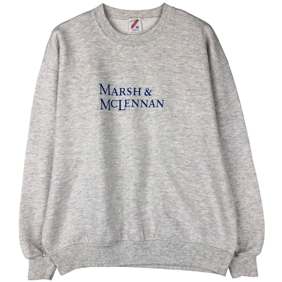 80s-90'S Jerseys Marsh and McLennan Advertising Sweatshirt, Made in USA, Men's Size XL cotton gray type Vintage Second Hand