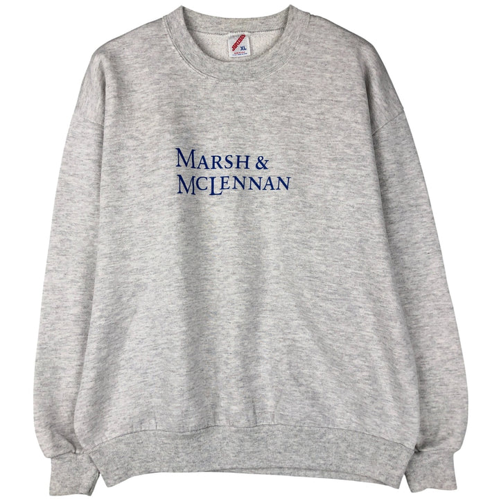 80s-90'S Jerseys Marsh and McLennan Advertising Sweatshirt, Made in USA, Men's Size XL cotton gray type Vintage Second Hand