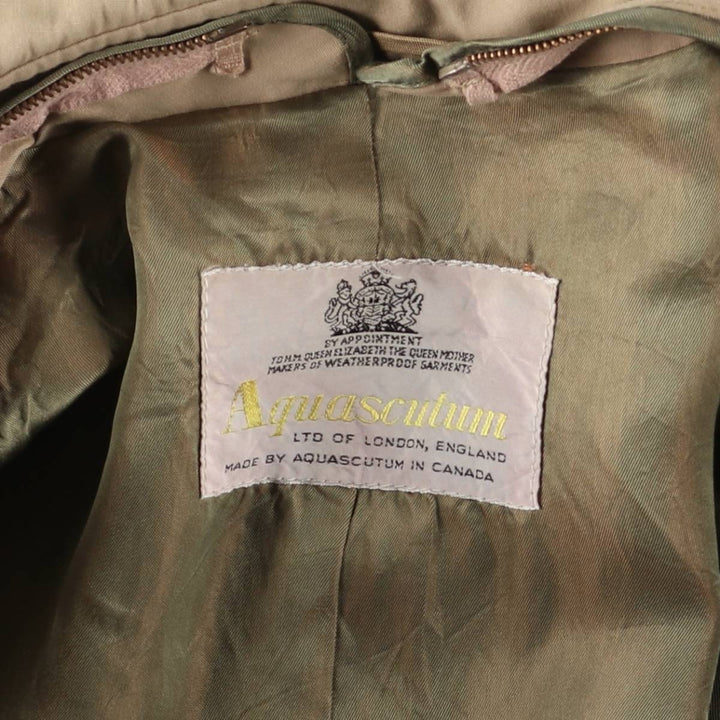 Aquascutum Balmacaan Coat, Made in Canada, Men's Size M cotton Beige type Vintage Second Hand