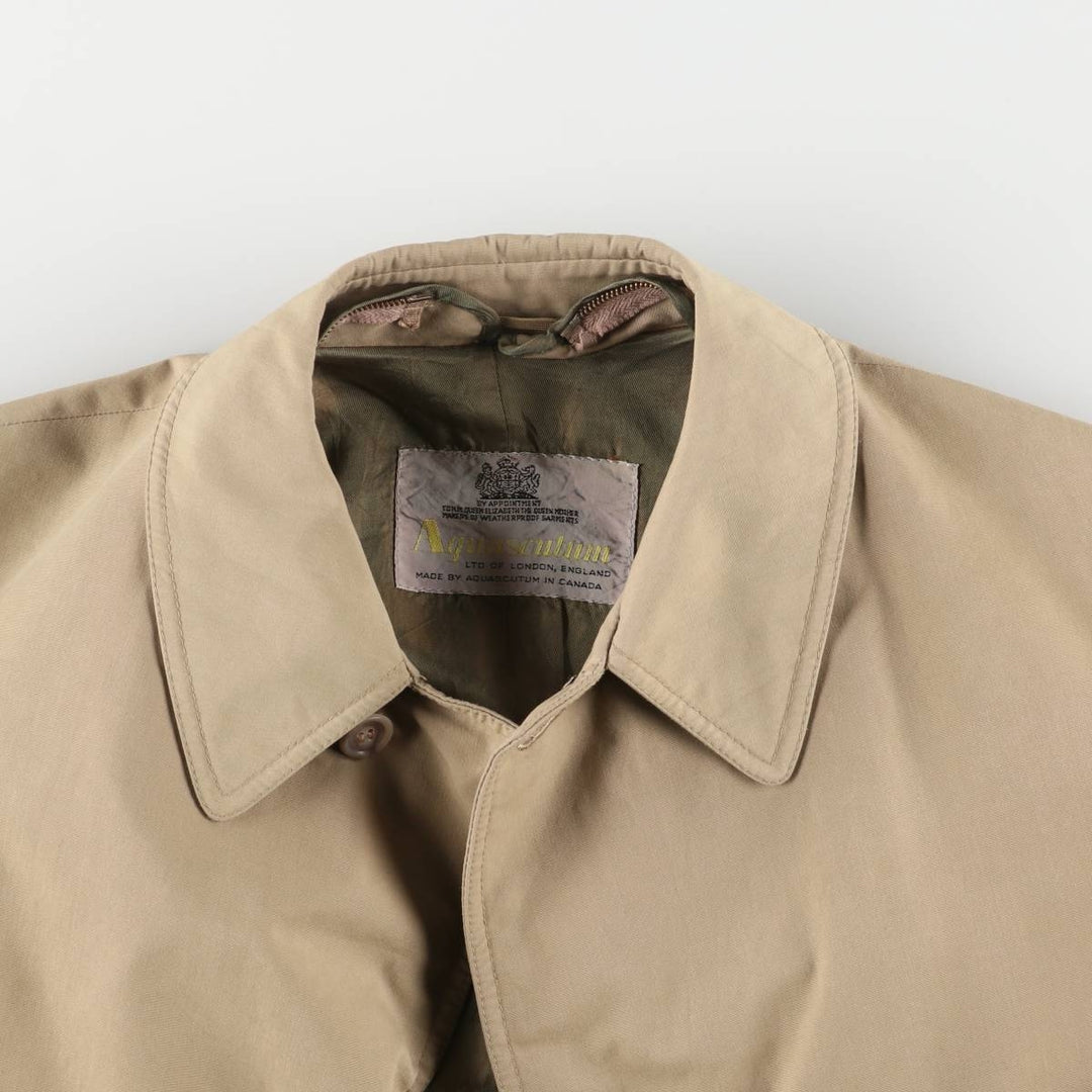 Aquascutum Balmacaan Coat, Made in Canada, Men's Size M cotton Beige type Vintage Second Hand