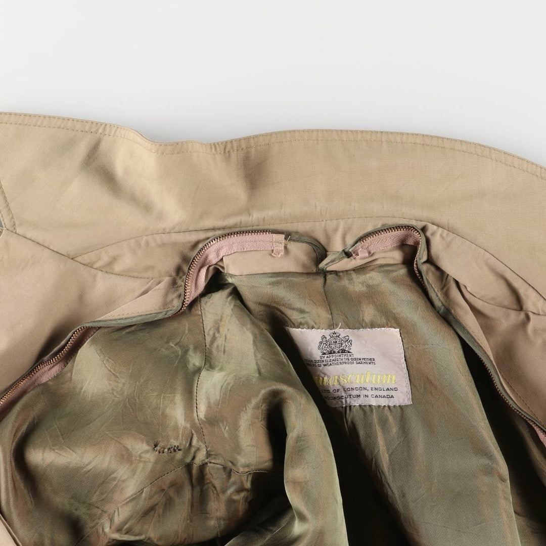 Aquascutum Balmacaan Coat, Made in Canada, Men's Size M cotton Beige type Vintage Second Hand