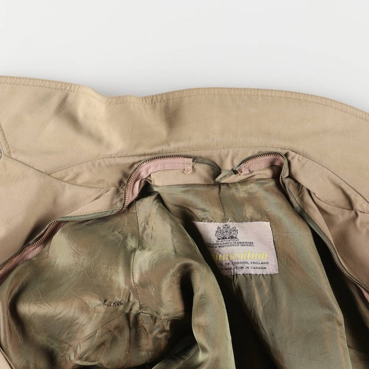 Aquascutum Balmacaan Coat, Made in Canada, Men's Size M cotton Beige type Vintage Second Hand