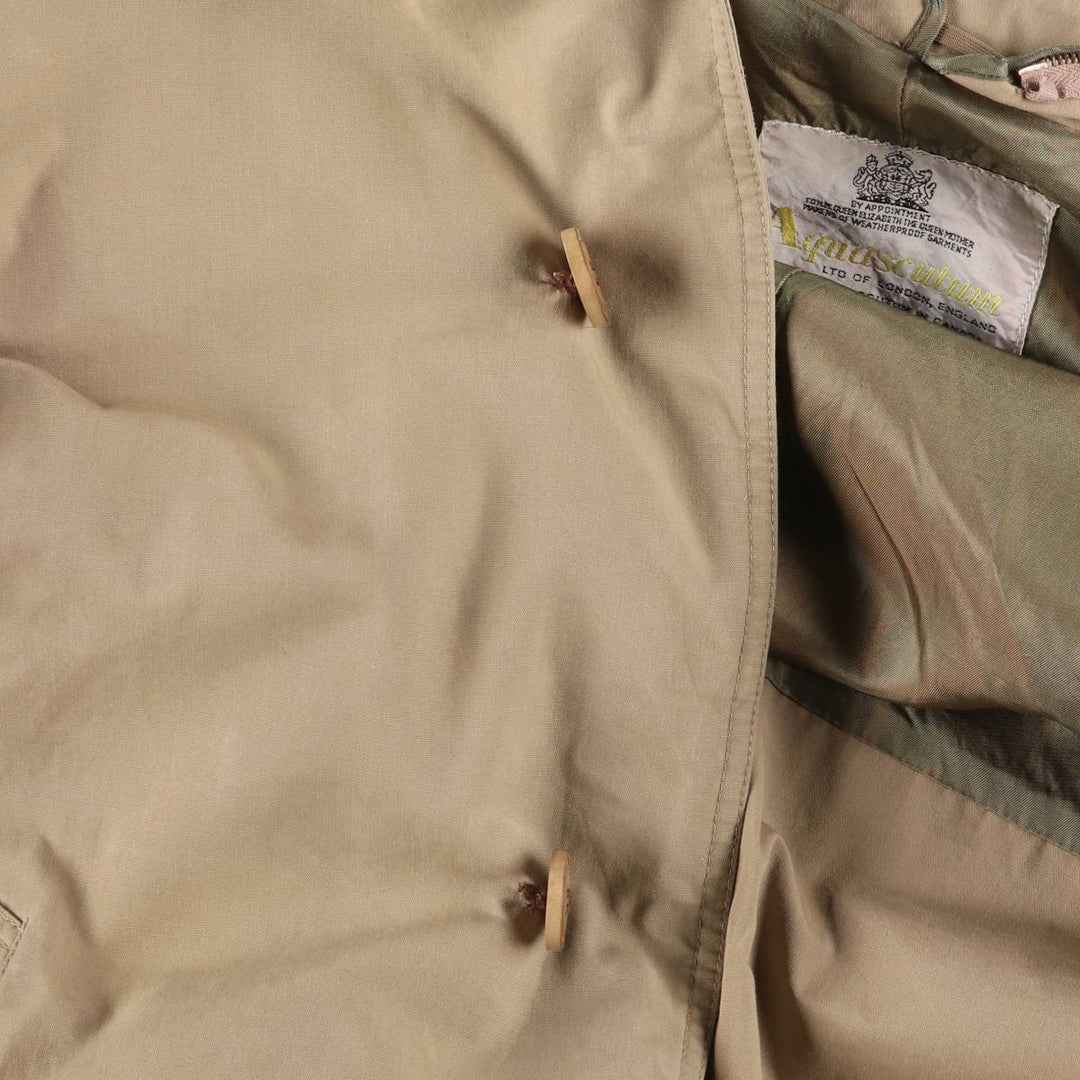 Aquascutum Balmacaan Coat, Made in Canada, Men's Size M cotton Beige type Vintage Second Hand