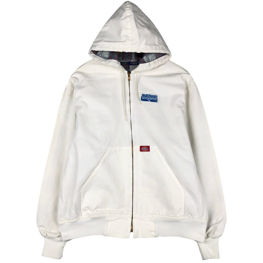 90'S Dickies Sherwin Williams Active Jacket with Hood, Men's Size L unclear white type Vintage Second Hand