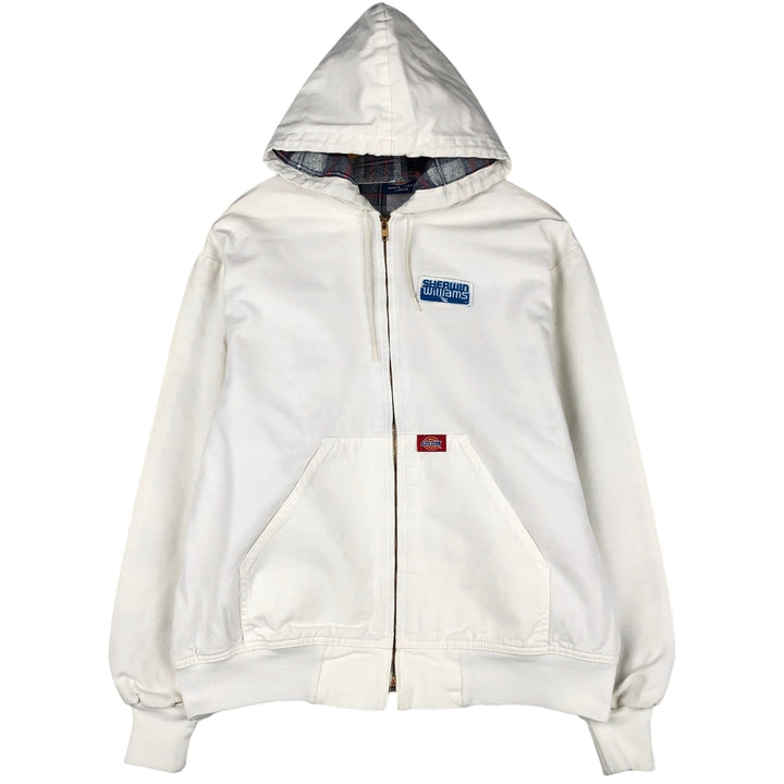 90'S Dickies Sherwin Williams Active Jacket with Hood, Men's Size L unclear white type Vintage Second Hand