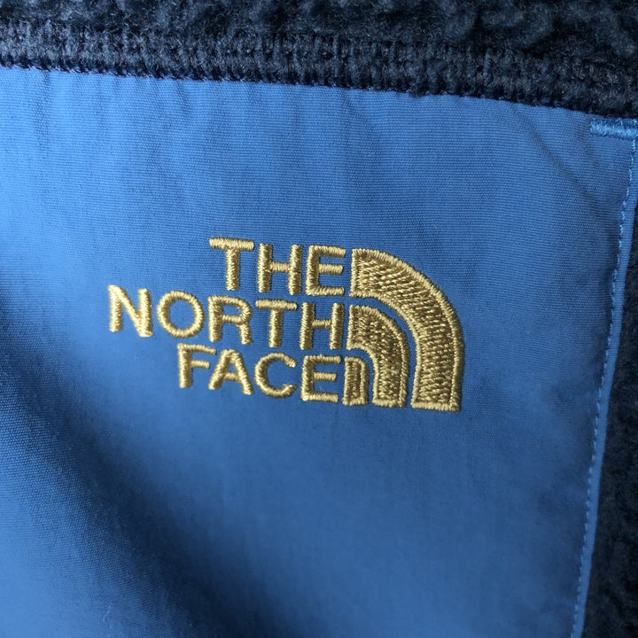 The North Face All-Over Print Reversible Fleece Full-Zip Hoodie, Men's Size L polyester navy blue type Vintage Second Hand