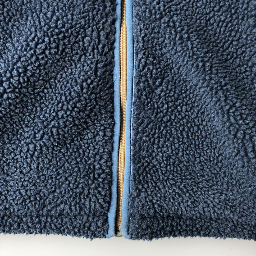 The North Face All-Over Print Reversible Fleece Full-Zip Hoodie, Men's Size L polyester navy blue type Vintage Second Hand