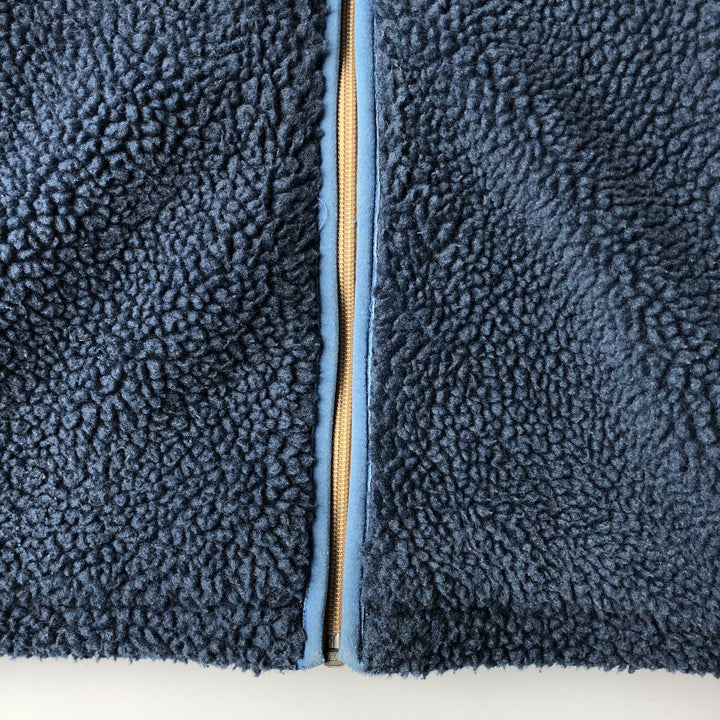 The North Face All-Over Print Reversible Fleece Full-Zip Hoodie, Men's Size L polyester navy blue type Vintage Second Hand