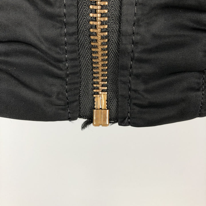 90'S civilian Alpha MA-1 style padded military flight jacket, made in the USA, men's size M, vintage Nylon black type Vintage Second Hand