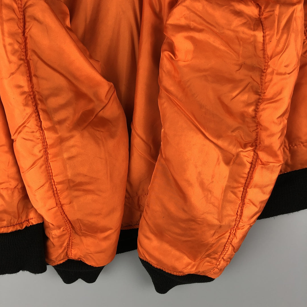 90'S civilian Alpha MA-1 style padded military flight jacket, made in the USA, men's size M, vintage Nylon black type Vintage Second Hand