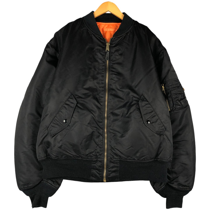 Alpha MA-1 style padded military flight jacket, size 3X-LARGE (equivalent to men's XXXL). Nylon black type Vintage Second Hand