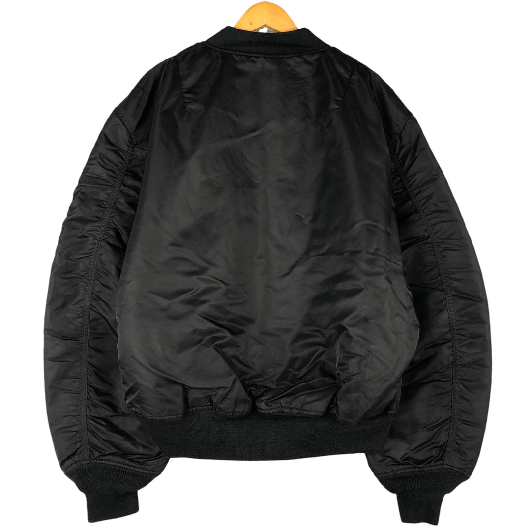 Alpha MA-1 style padded military flight jacket, size 3X-LARGE (equivalent to men's XXXL). Nylon black type Vintage Second Hand