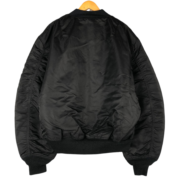 Alpha MA-1 style padded military flight jacket, size 3X-LARGE (equivalent to men's XXXL). Nylon black type Vintage Second Hand