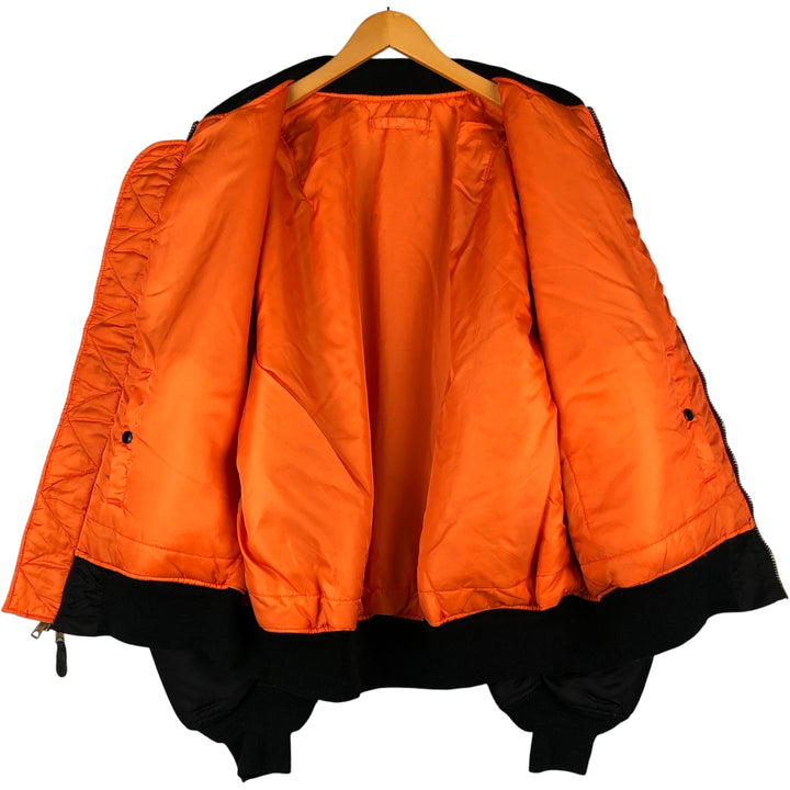 Alpha MA-1 style padded military flight jacket, size 3X-LARGE (equivalent to men's XXXL). Nylon black type Vintage Second Hand