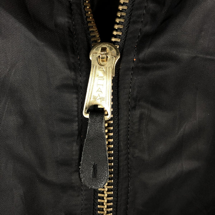 Alpha MA-1 style padded military flight jacket, size 3X-LARGE (equivalent to men's XXXL). Nylon black type Vintage Second Hand