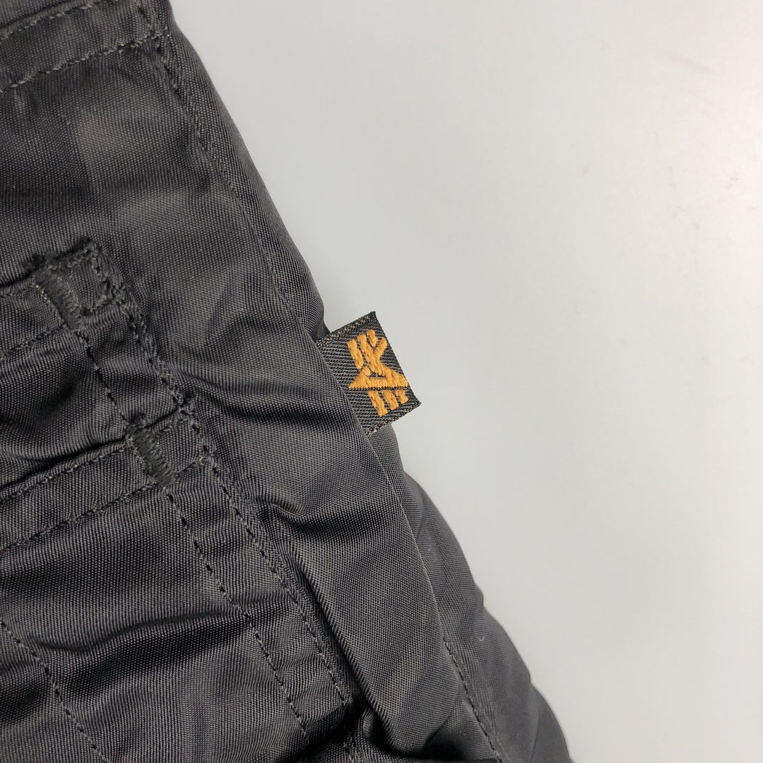 Alpha MA-1 style padded military flight jacket, size 3X-LARGE (equivalent to men's XXXL). Nylon black type Vintage Second Hand